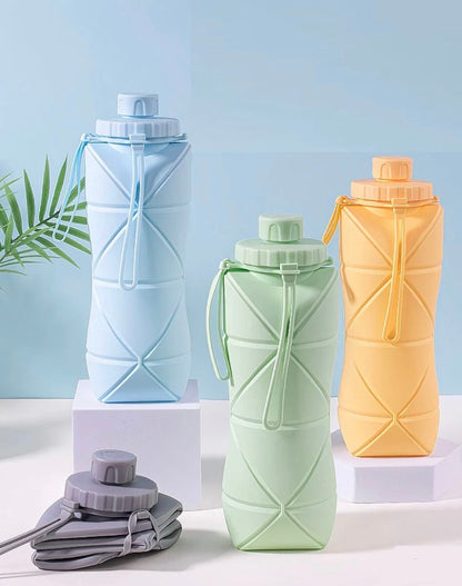 Portable water bottle | Silicone Foldable Travel Bottle | Leak-Proof & BPA-Free |Lightweight | Perfect for Hiking,university ,Gym, Office & Outdoor Adventures