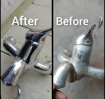 CHROME SHINER, Instant Shine, Tap cleaner, Glass Cleaner,  Chrome Plated and more sanitary fitting cleaner