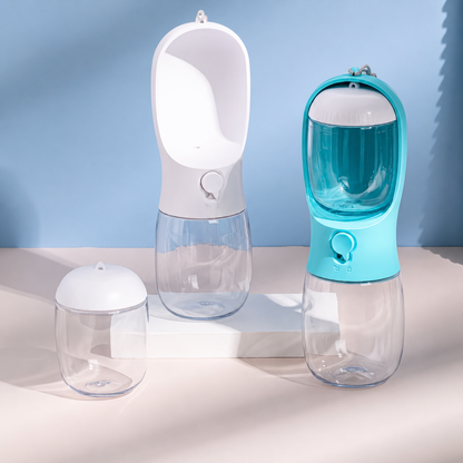 2-in-1 Portable Pet Water Bottle & Food Container for Dogs and Cats | Leak-Proof Travel Feeder