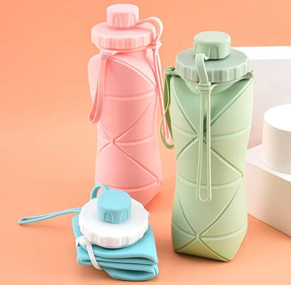 Portable water bottle | Silicone Foldable Travel Bottle | Leak-Proof & BPA-Free |Lightweight | Perfect for Hiking,university ,Gym, Office & Outdoor Adventures