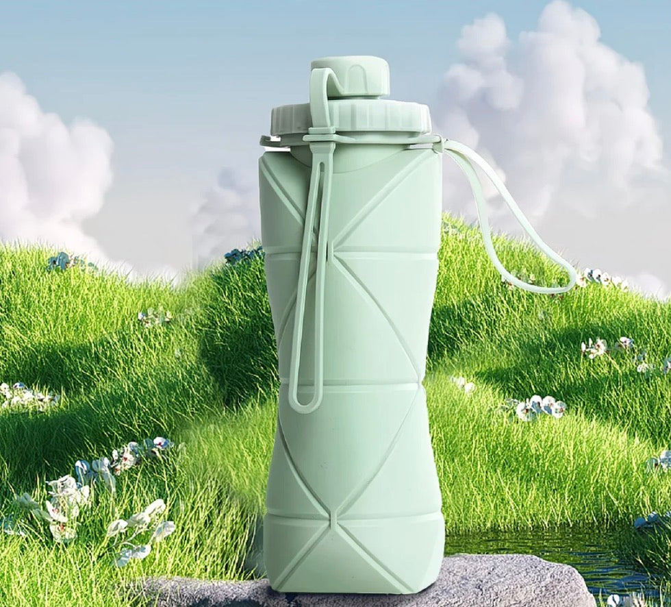 Portable water bottle | Silicone Foldable Travel Bottle | Leak-Proof & BPA-Free |Lightweight | Perfect for Hiking,university ,Gym, Office & Outdoor Adventures