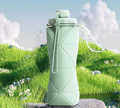 Portable water bottle | Silicone Foldable Travel Bottle | Leak-Proof & BPA-Free |Lightweight | Perfect for Hiking,university ,Gym, Office & Outdoor Adventures