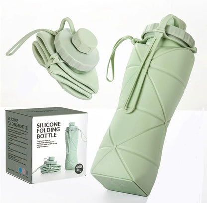 Portable water bottle | Silicone Foldable Travel Bottle | Leak-Proof & BPA-Free |Lightweight | Perfect for Hiking,university ,Gym, Office & Outdoor Adventures